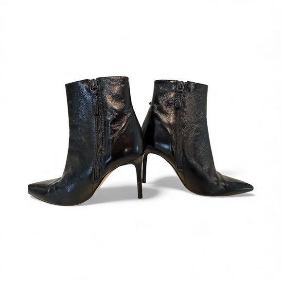 Zara Black 3D Floral Appliqué Ankle Boots Size 37 - Picture 3 of 6